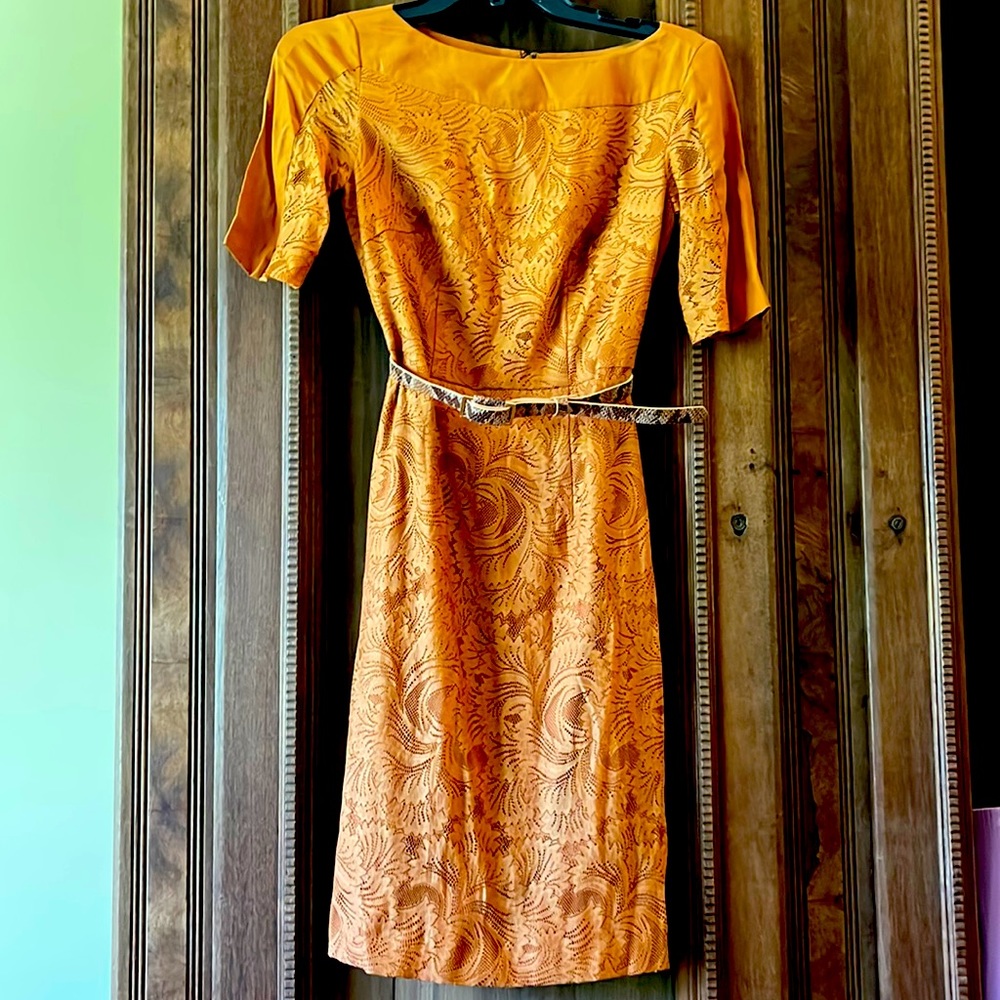 Antonio Melani Rustic Orange Lace Dress, Size 0